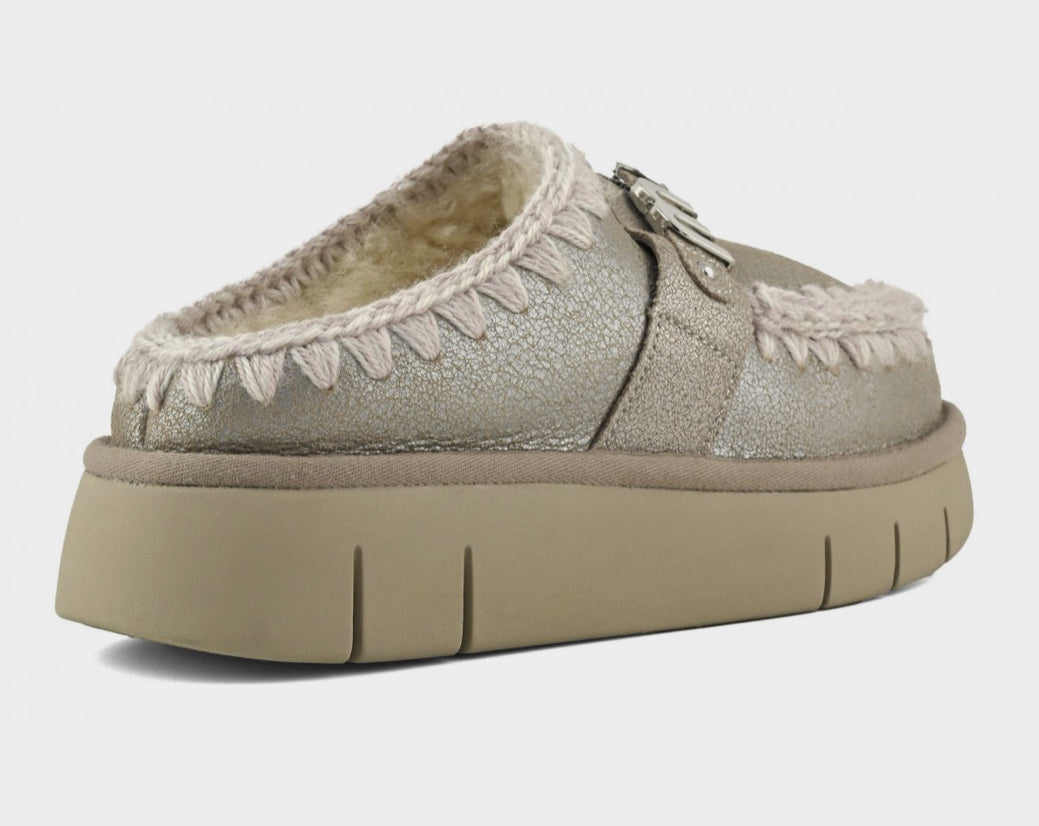 Mou Bounce Clog Special Leather Stone Metalic