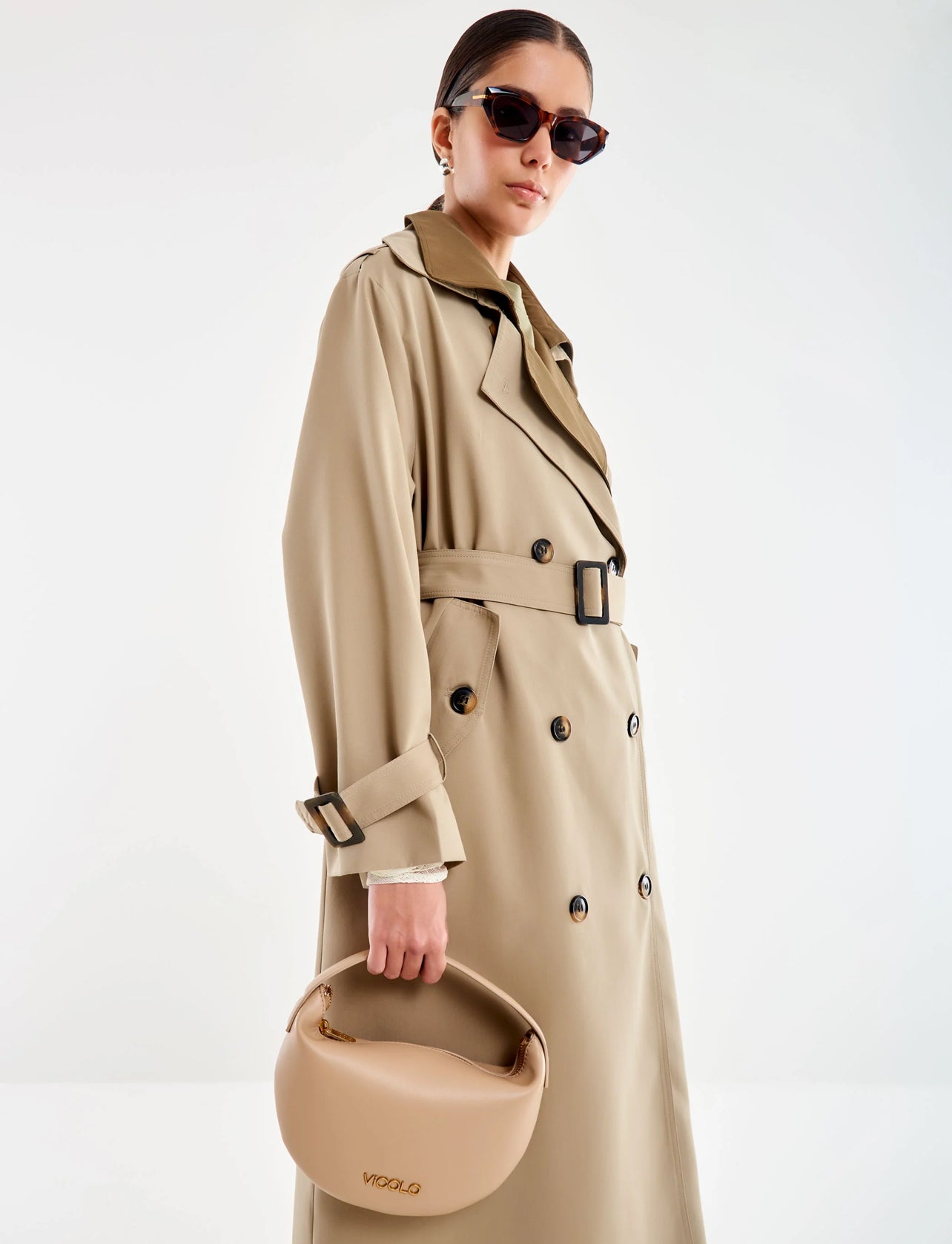 Borsa Croissant Beige Vicolo