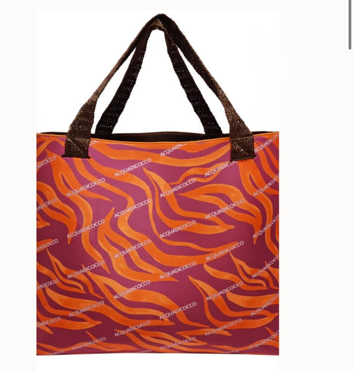 Borsa mare grande neoprene zebra chic Acqua di cocco