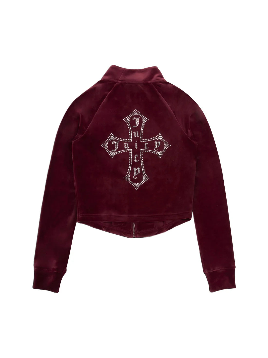 Felpa Crop Bordeaux Con Croce Juicy Couture