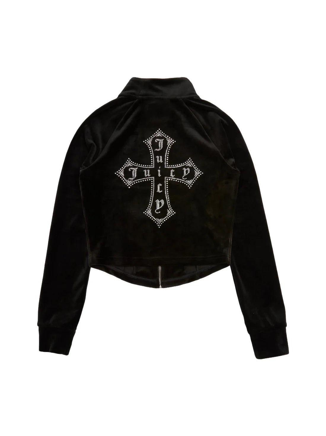 Felpa Crop Nera Con Croce Juicy Couture