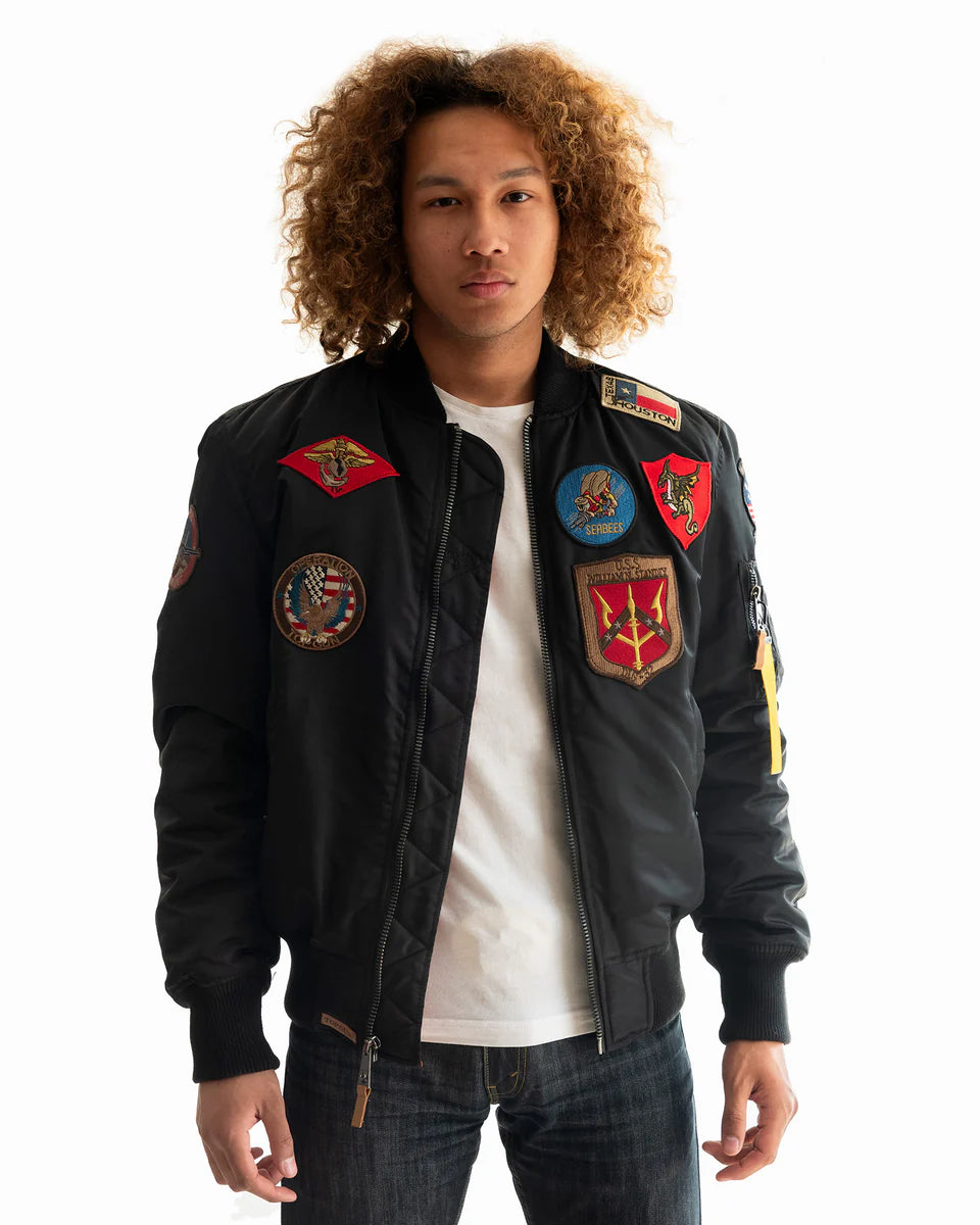 Giacca Bomber Con Patches Nera Top Gun®