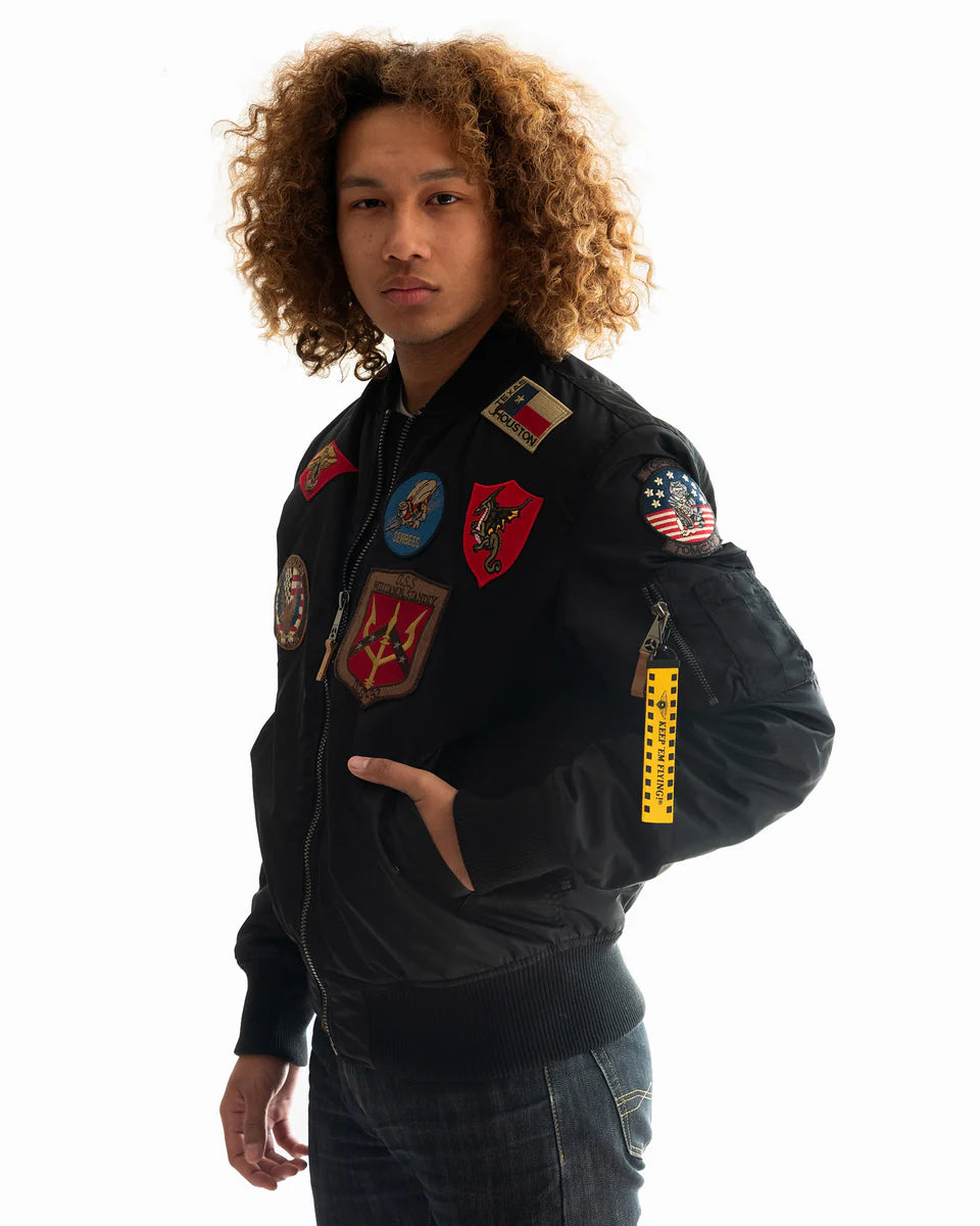 Giacca Bomber Con Patches Nera Top Gun®
