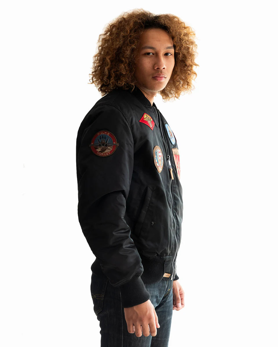 Giacca Bomber Con Patches Nera Top Gun®
