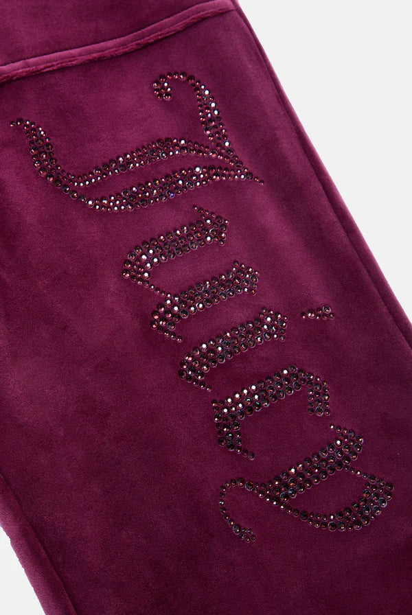 Pantalone Da Tuta In Velluto Con Diamanti Preziosi Juicy Couture