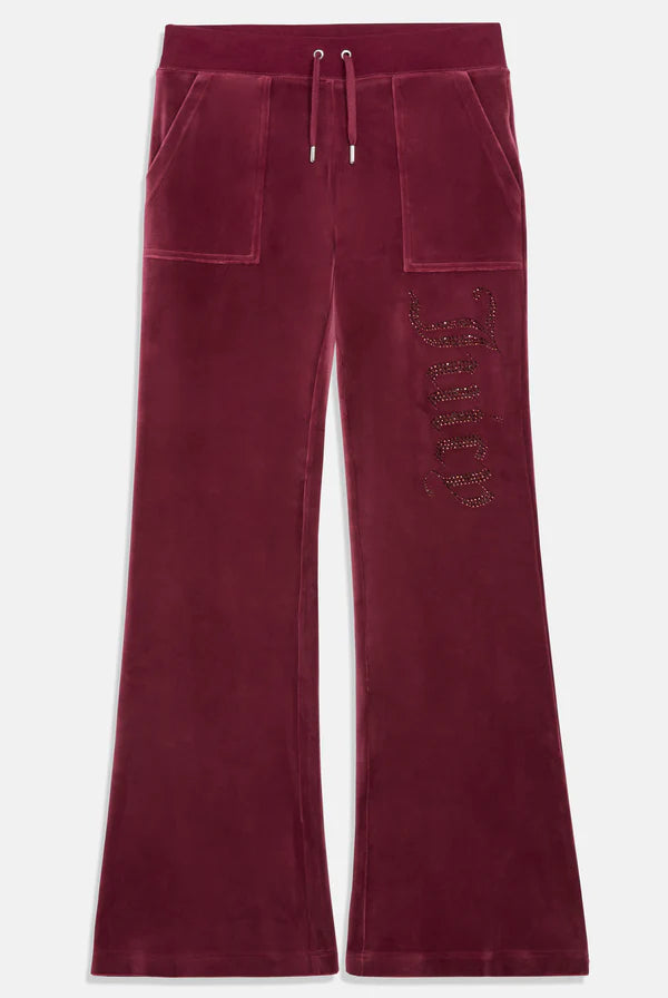 Pantalone Da Tuta In Velluto Con Diamanti Preziosi Juicy Couture