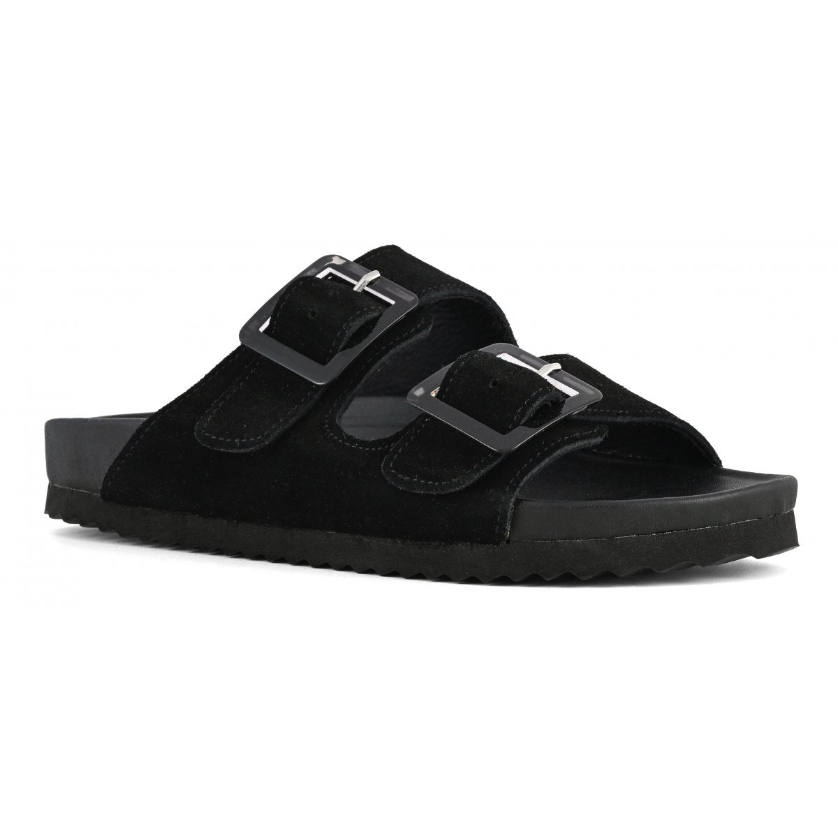 Sandalo monocolore pelle scamosciata