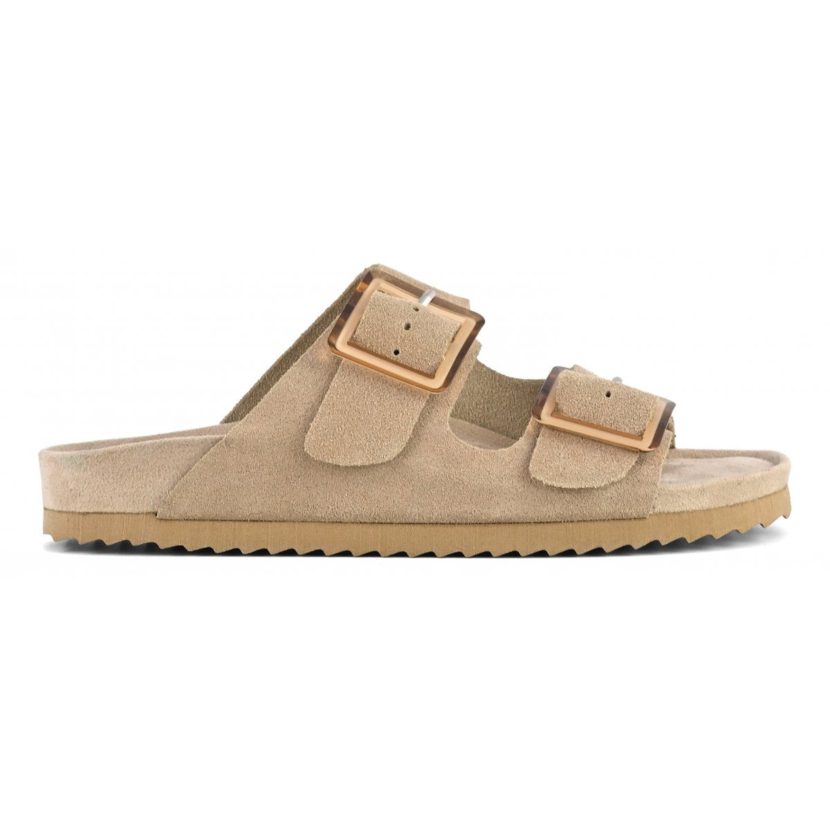 Sandalo monocolore pelle scamosciata
