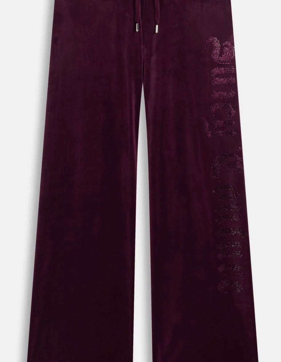 Pantaloni sportivi a gamba dritta OG, con diamanti e scritta Couture
