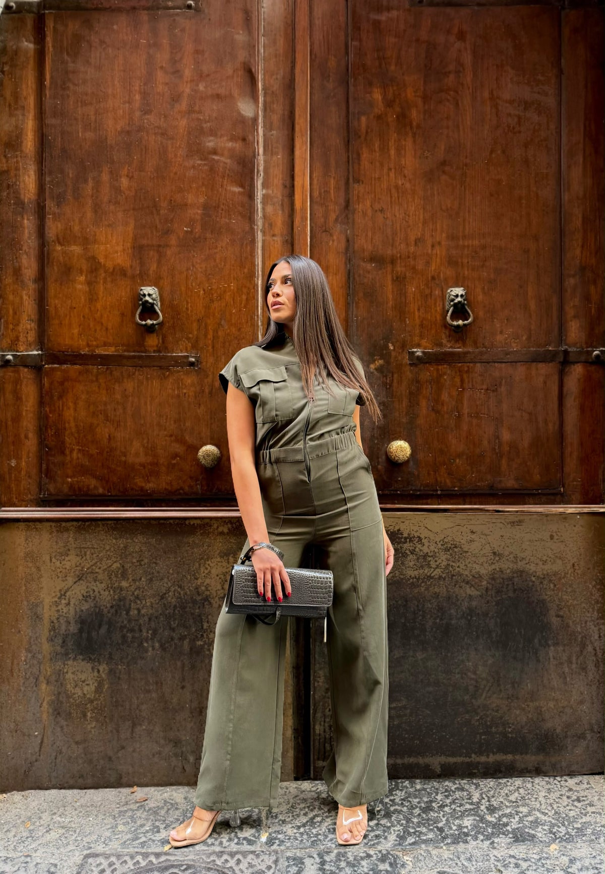 Tuta lunga cargo in stile Militare