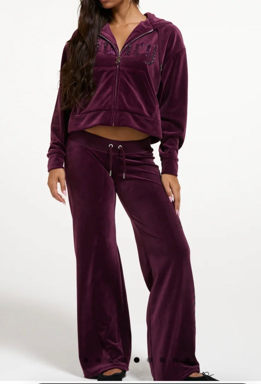 Pantaloni sportivi a gamba dritta OG, con diamanti e scritta Couture