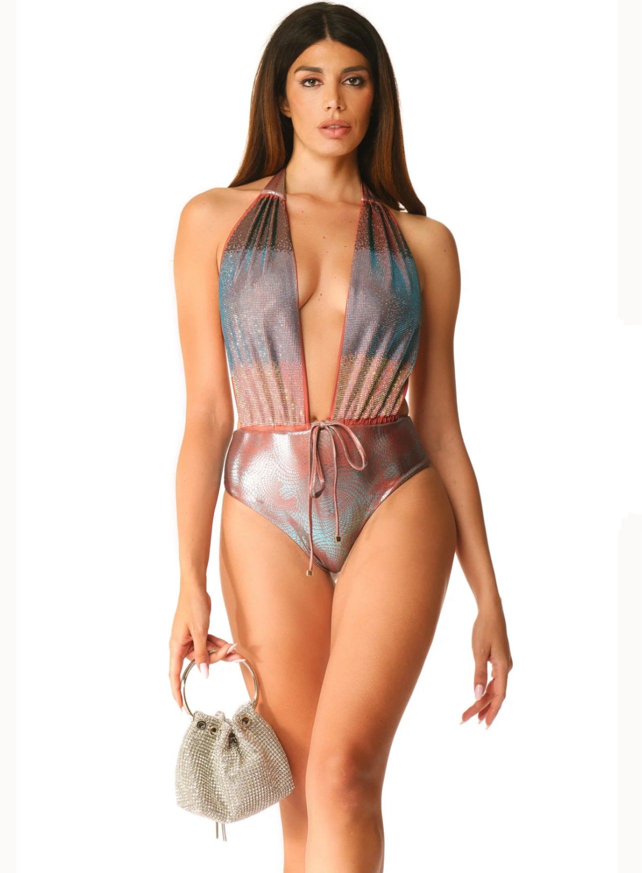 Costume intero fascioni strass Acqua di Cocco