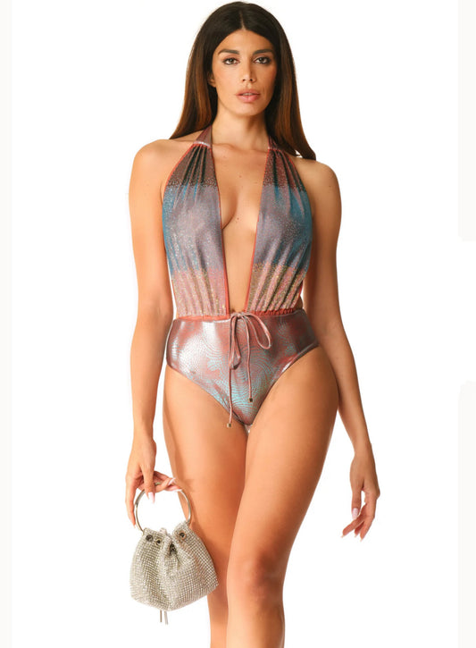 Costume intero fascioni strass Acqua di Cocco