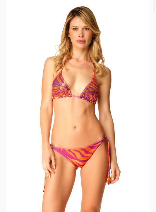 Bikini triangolo paillettes zebra chic Acqua di Cocco