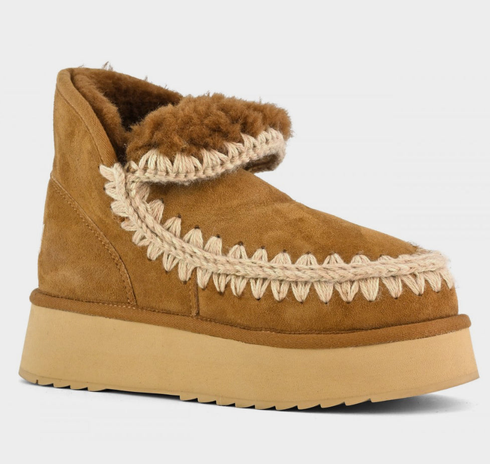 Mou Mini Eskimo Platform Boot Cognac