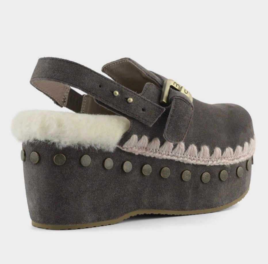 Suede Clog Back Strap Mou