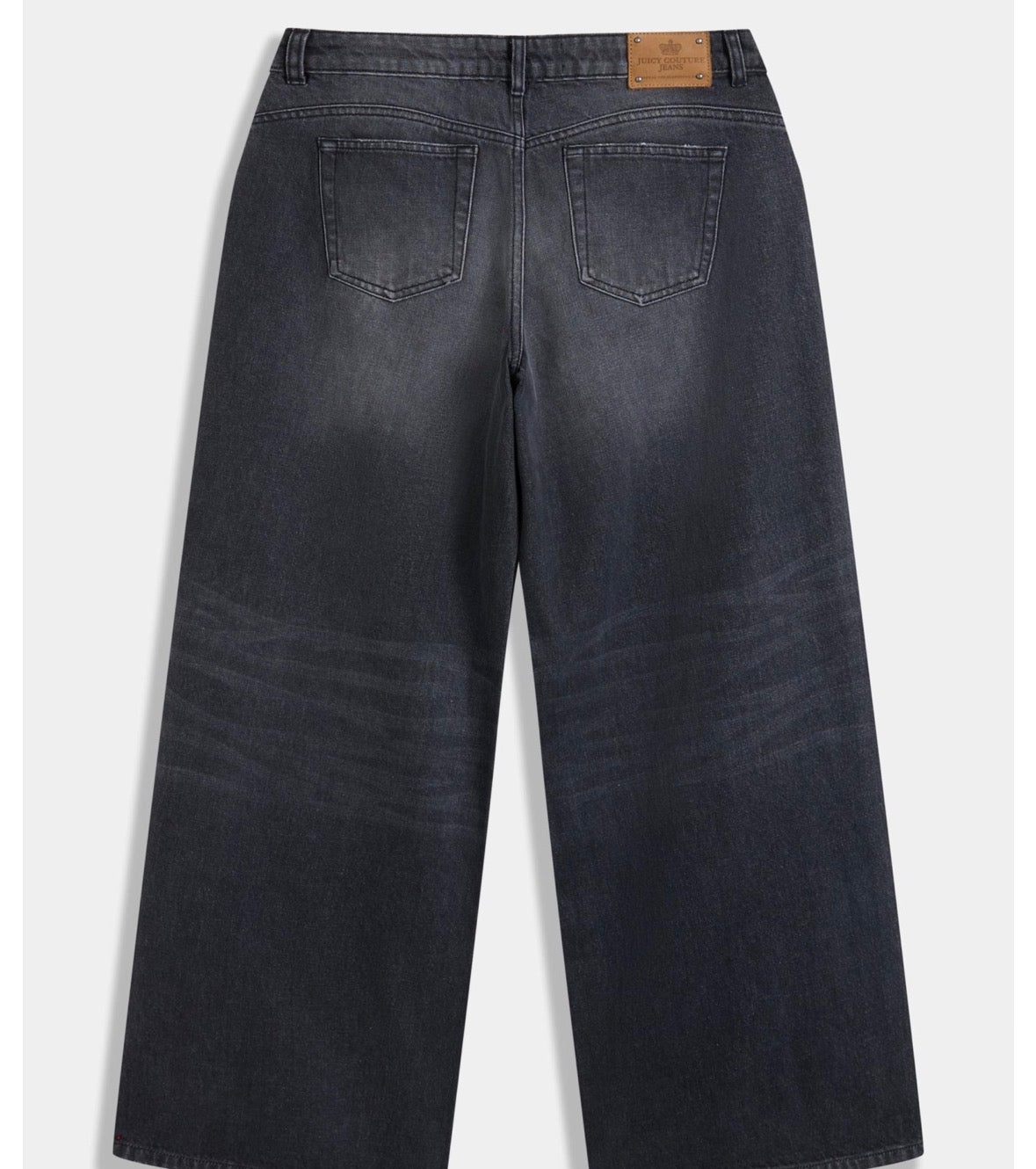 WASHED BLACK DIAMANTE WIDE LEG JEANS