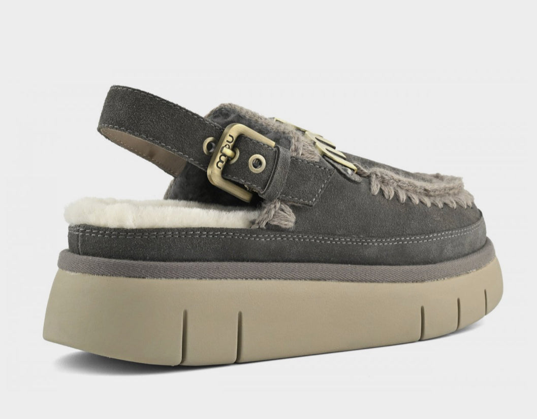 Mou Bounce Clog Back Strap Charcoal