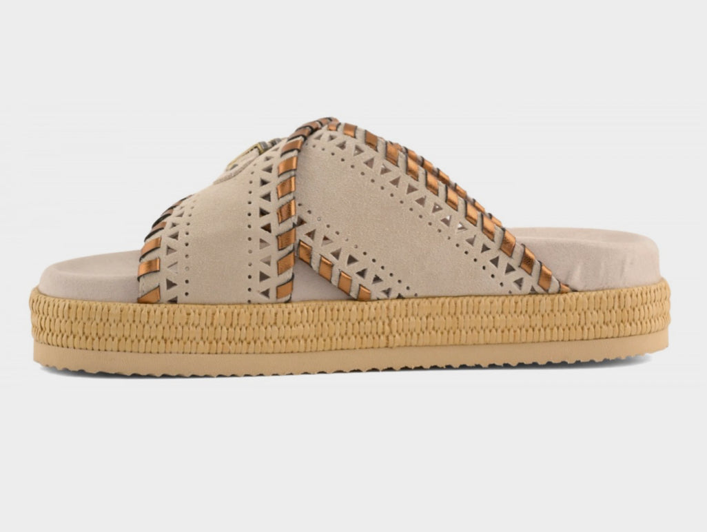 Criss-Cross Sandal Metal Stitching Mou