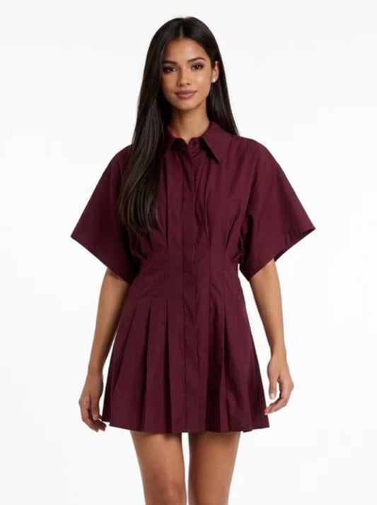 Abito chemisier bordeaux Kostumn