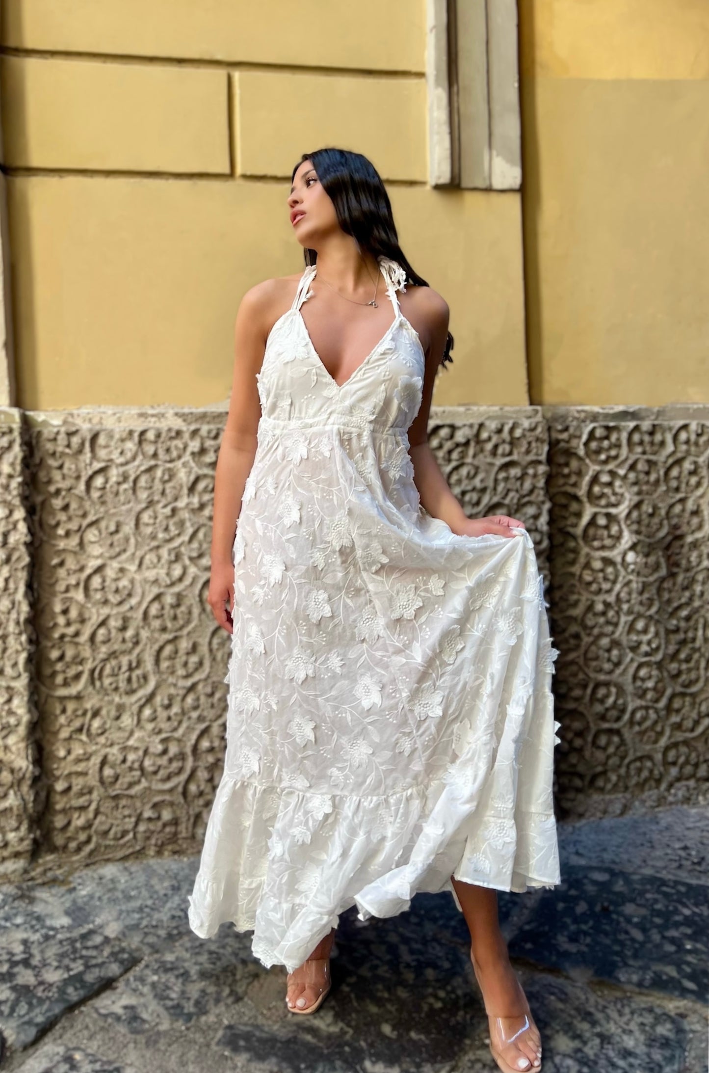 Abito lungo bianco AD