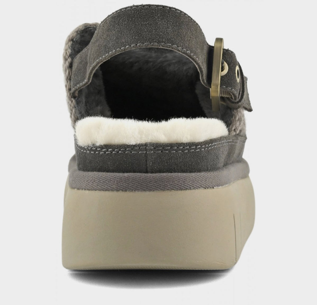 Mou Bounce Clog Back Strap Charcoal