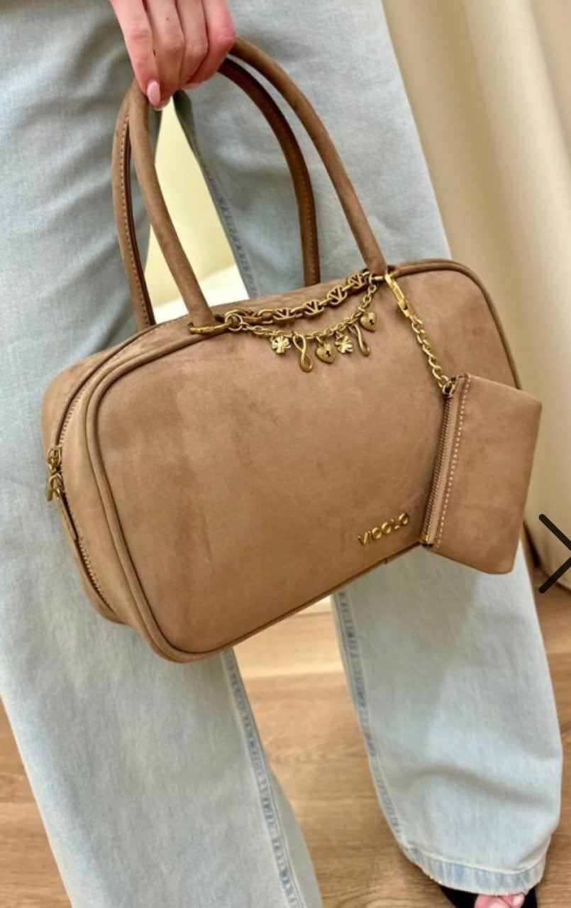 Borsa scamosciata slide tortora Vicolo