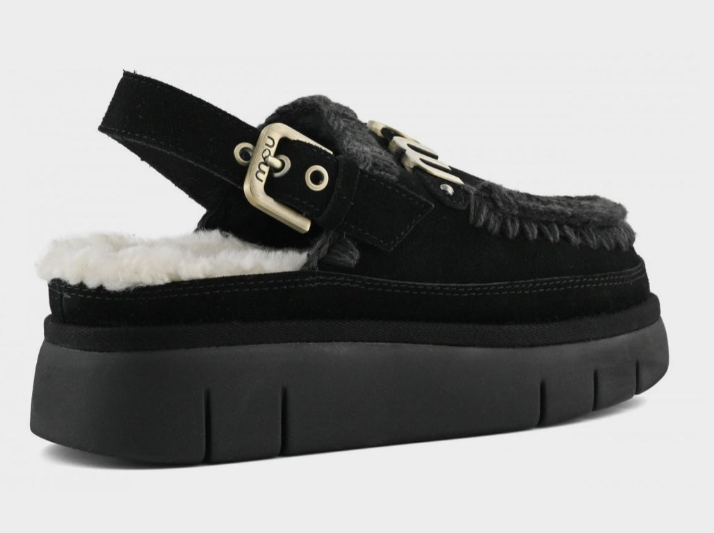 Mou Bounce Clog Back Strap Black