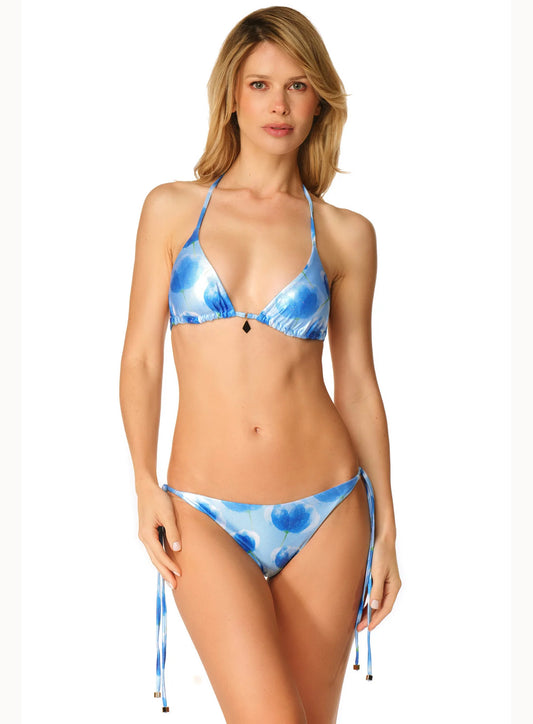 Bikini triangolo ciondolo oro glitter romantic flowers Acqua di Cocco