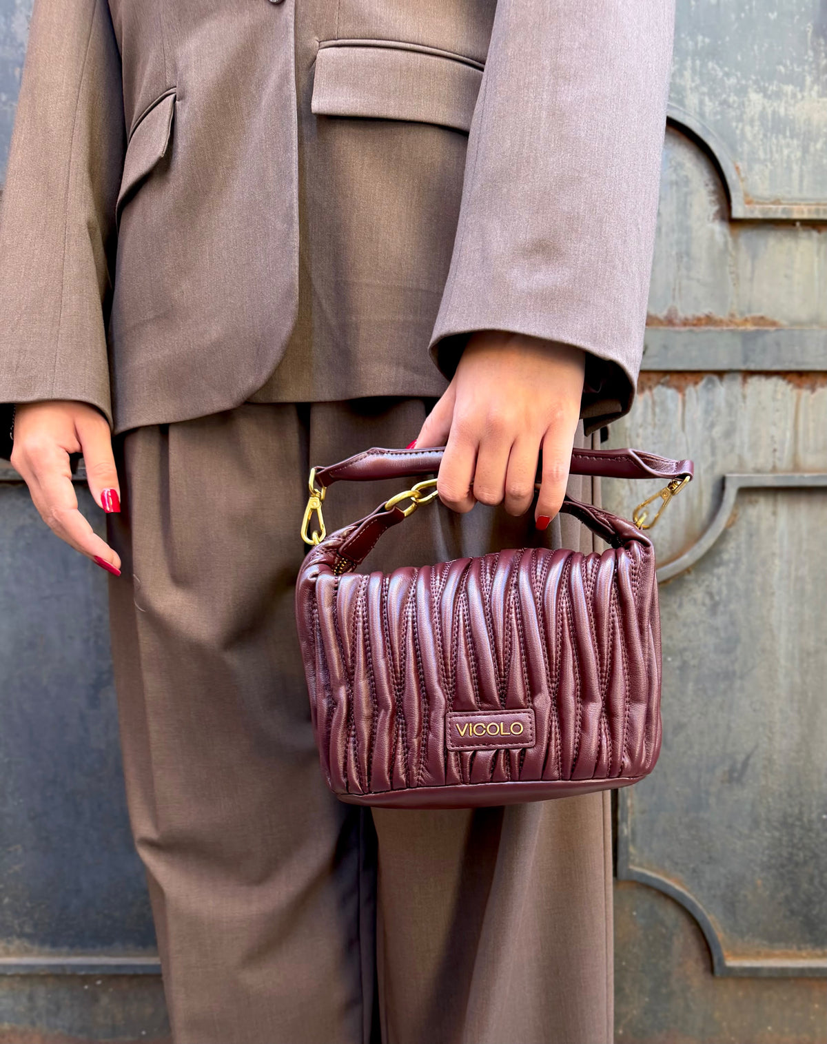 Borsa Hook Ecopelle Trapuntata Puff Vicolo