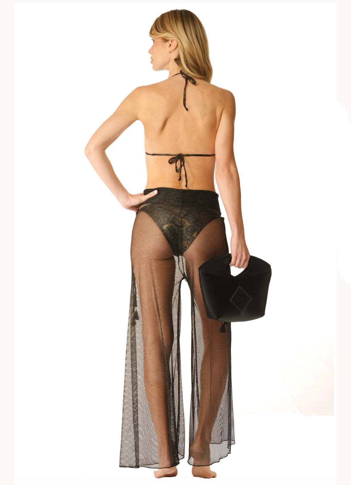 Pantalone largo rete nera Acqua di Cocco