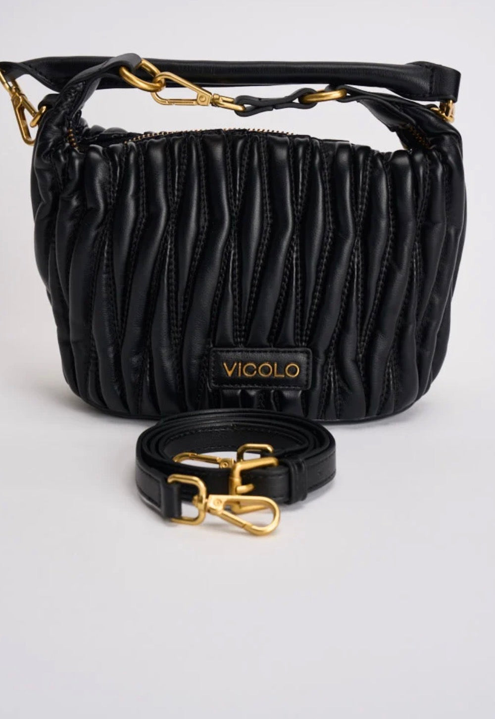 Borsa donna Hook a spalla nera Vicolo