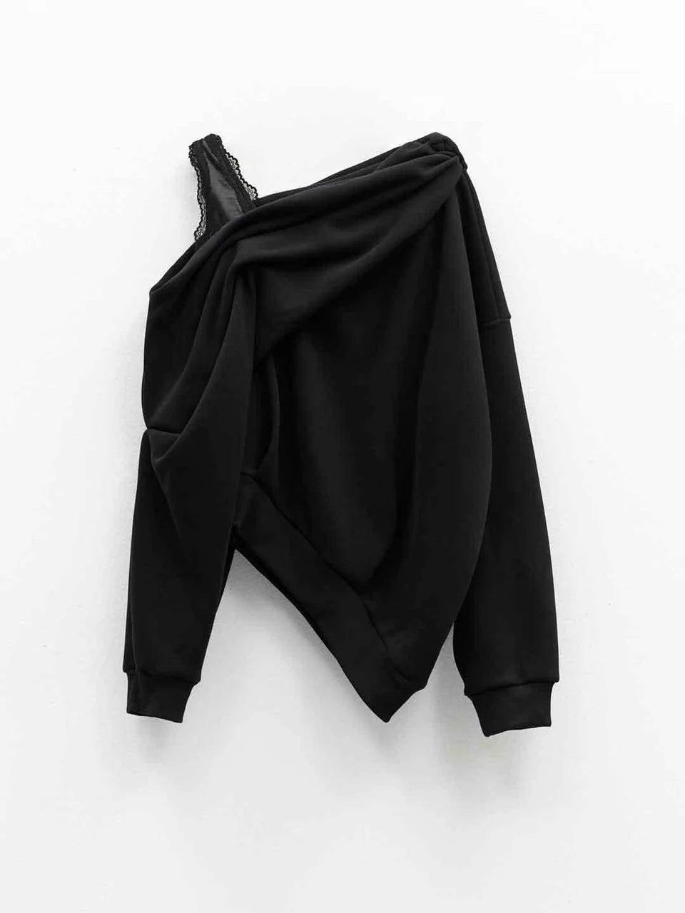 Felpa Con Dettaglio In Pizzo Monospalla Eleh