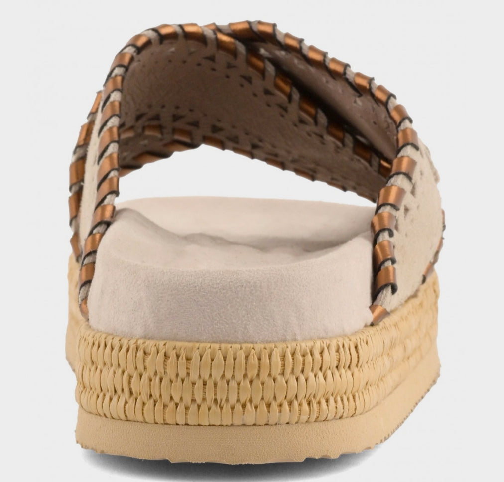 Criss-Cross Sandal Metal Stitching Mou