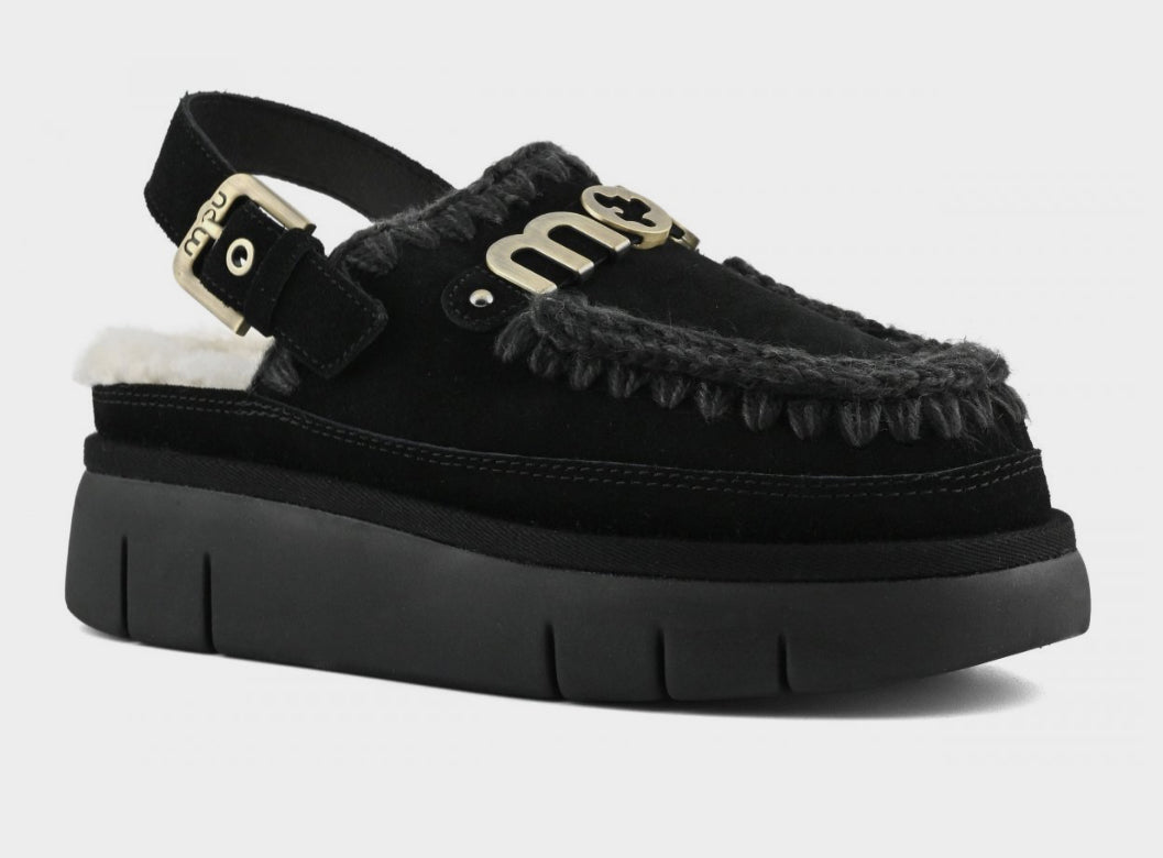 Mou Bounce Clog Back Strap Black