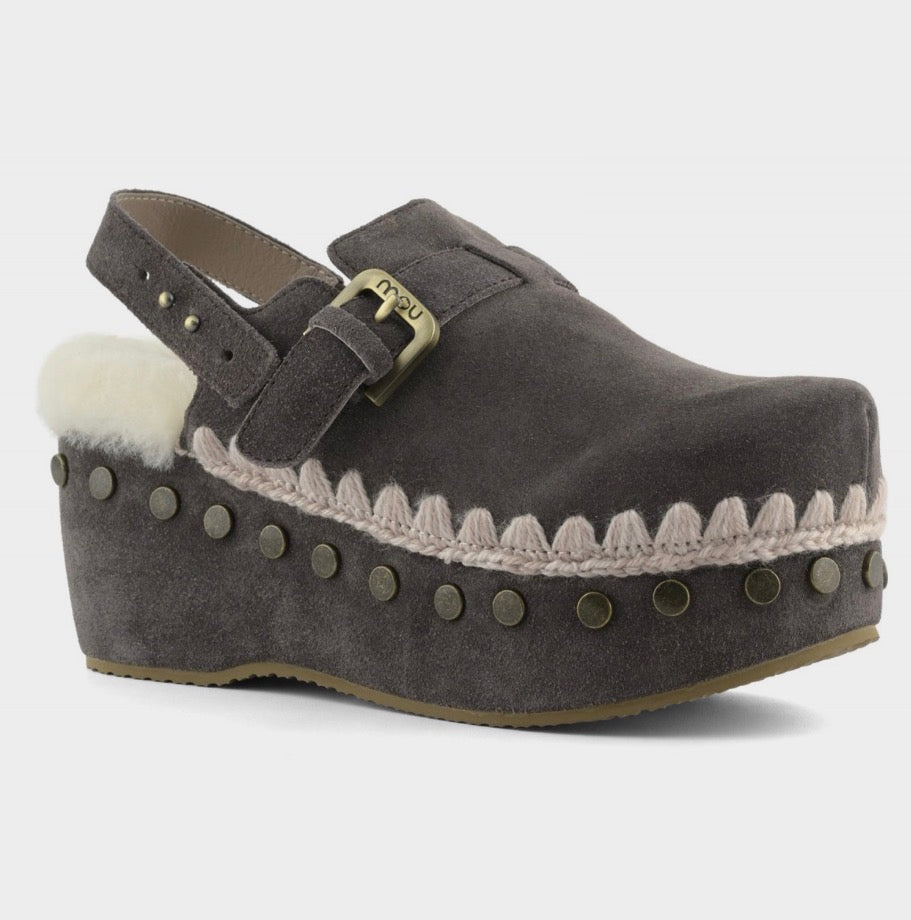 Suede Clog Back Strap Mou