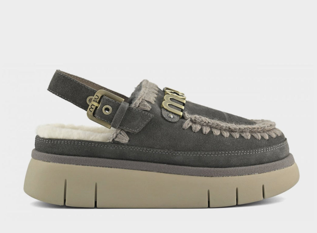 Mou Bounce Clog Back Strap Charcoal