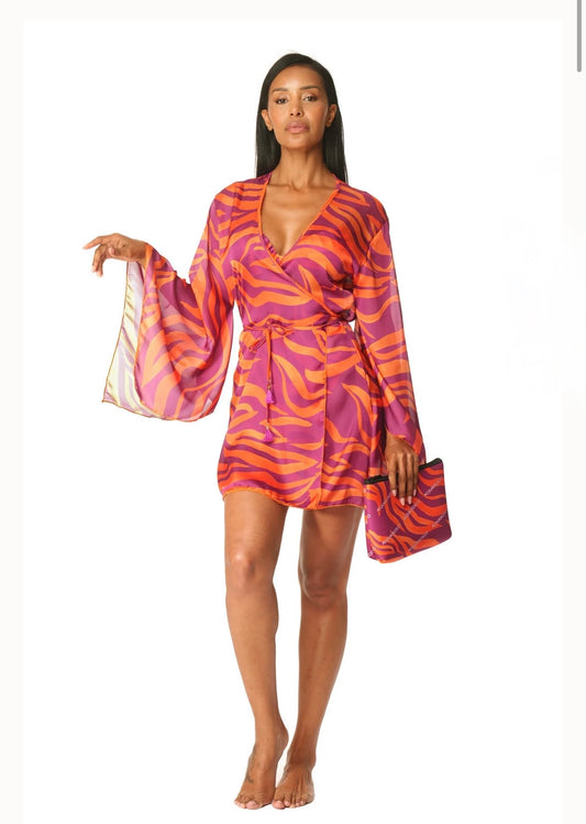 Kimono corto zebra chic Acqua di cocco