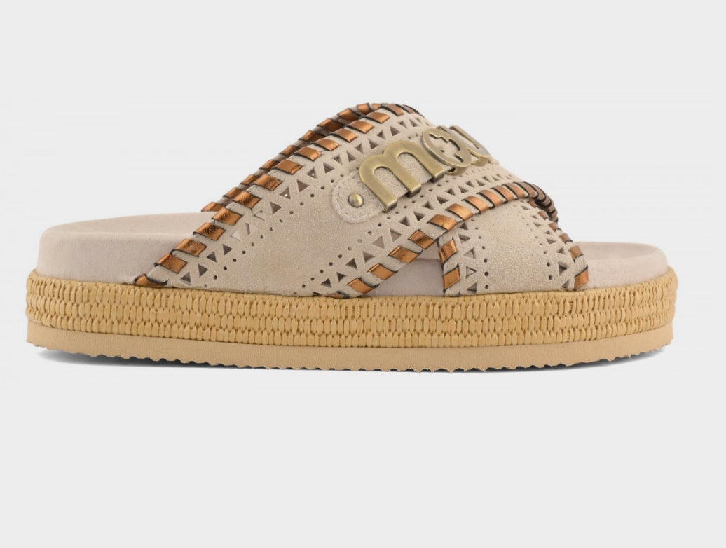 Criss-Cross Sandal Metal Stitching Mou