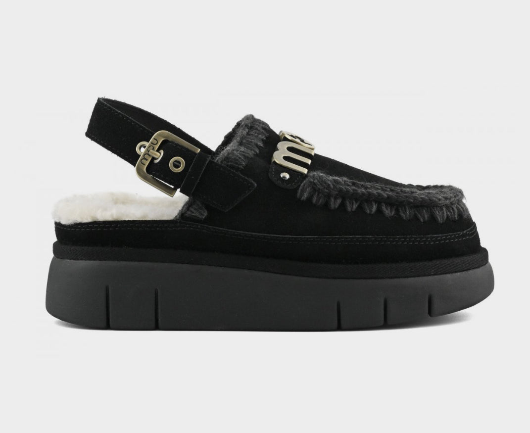Mou Bounce Clog Back Strap Black