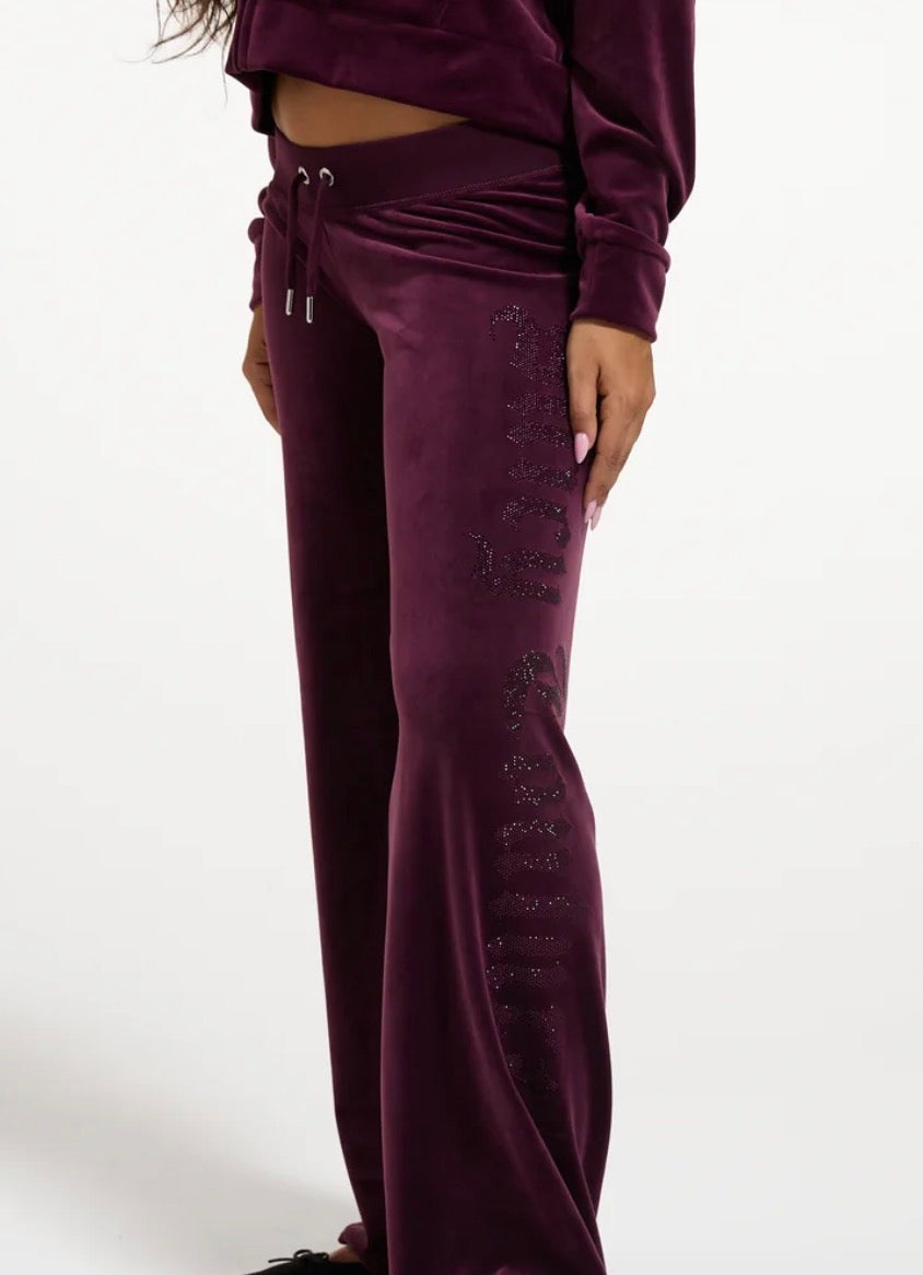 Pantaloni sportivi a gamba dritta OG, con diamanti e scritta Couture