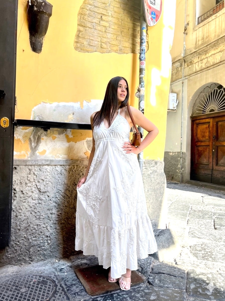 Abito lungo bianco AD