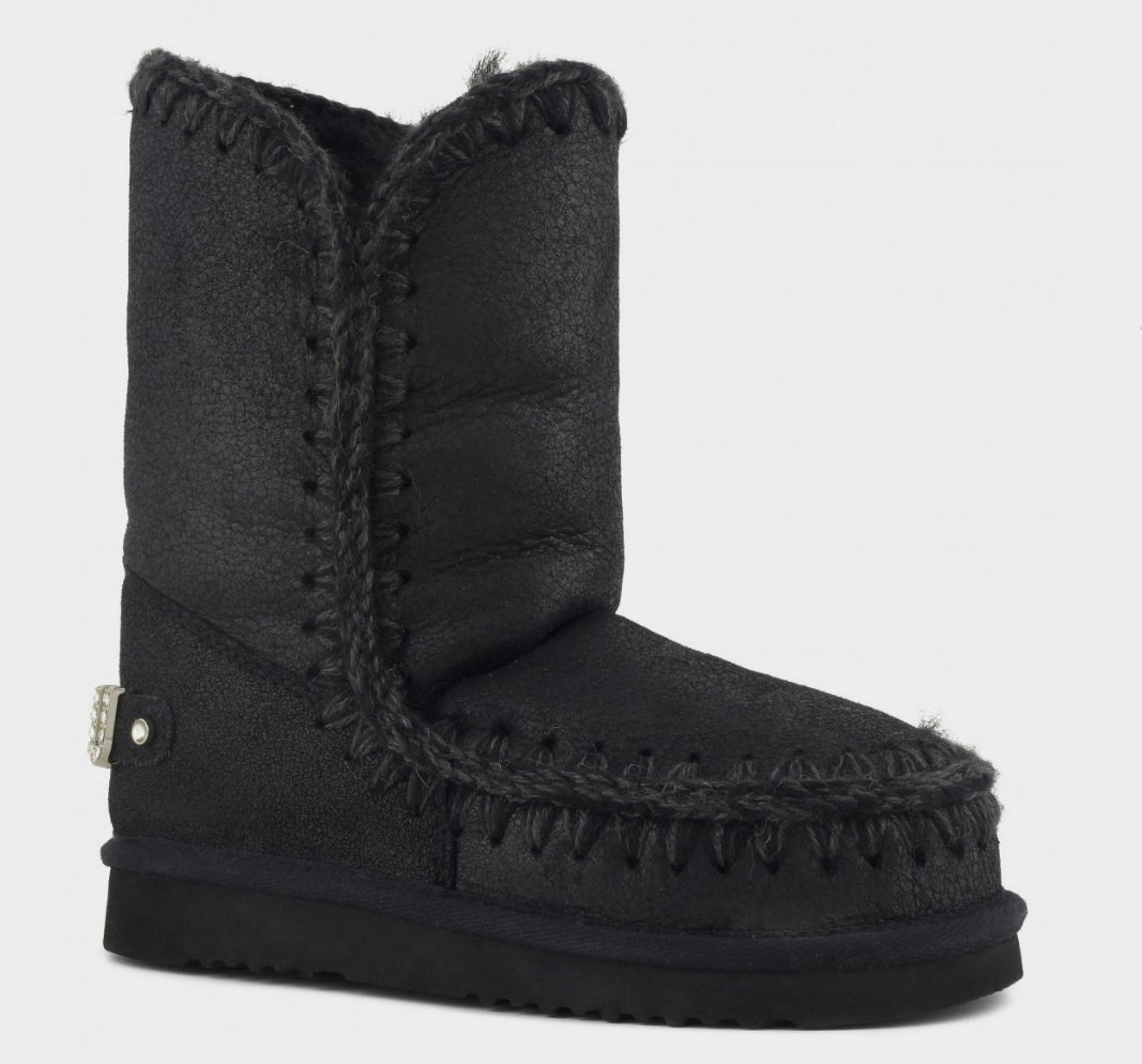 Mou Eskimo 24 With Rhinestones Logo Cracked Black