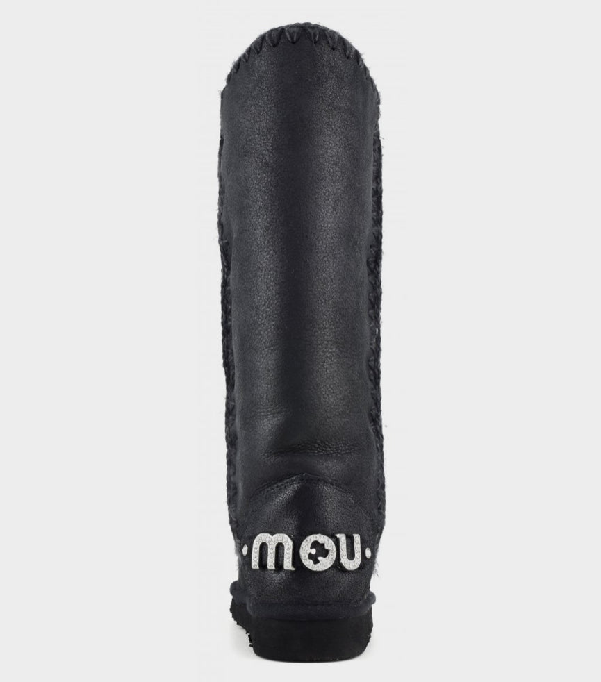 Mou Eskimo 40 Rhinestones Logo Cracked Black
