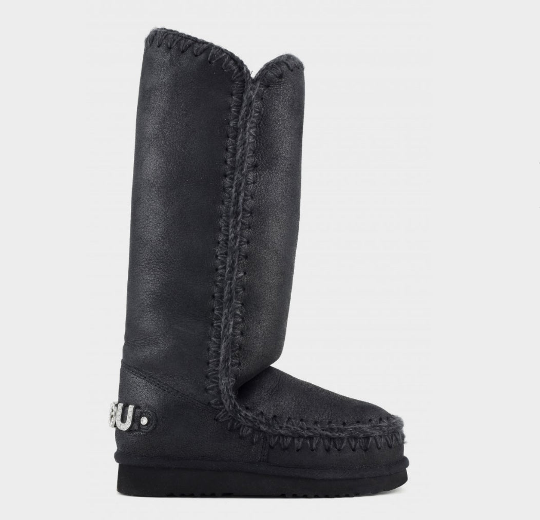 Mou Eskimo 40 Rhinestones Logo Cracked Black