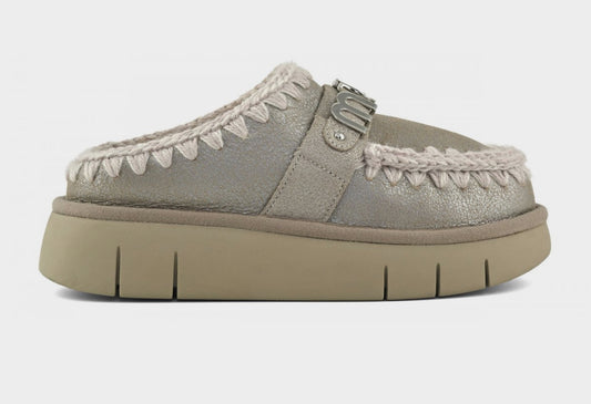 Mou Bounce Clog Special Leather Stone Metalic