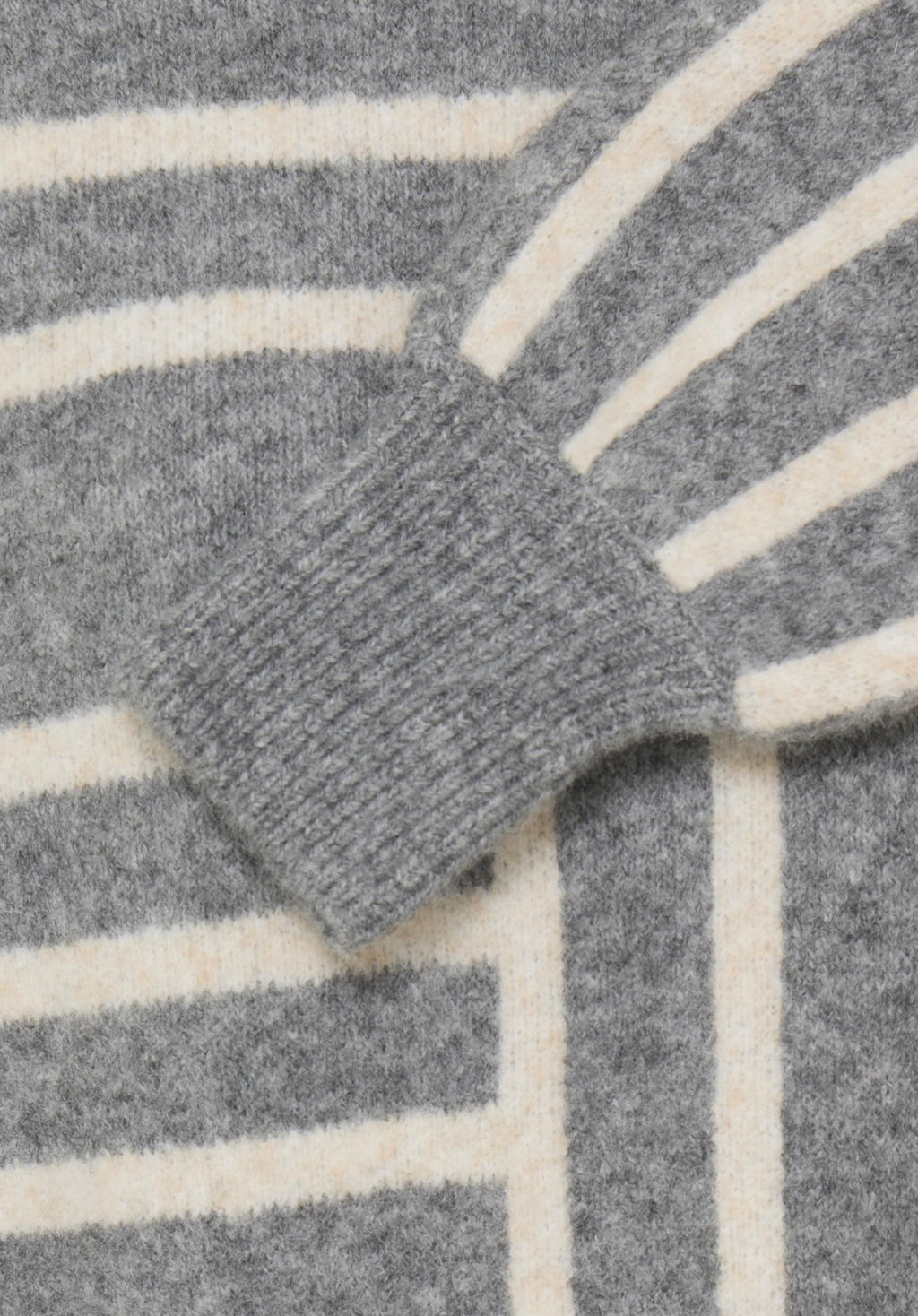 Maglione Donna Grigio con Fantasia Geometrica Panna