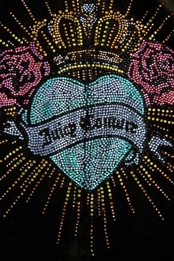 Felpa Con Cappuccio In Velluto Con Cuore Sacro Juicy Couture