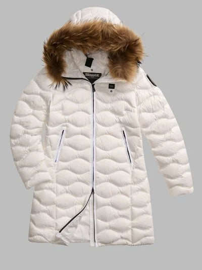 PIUMINO LUNGO AD ONDE CON PELLICCIA LYNEL