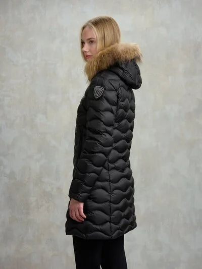 BLAUER PIUMINO LUNGO AD ONDE CON PELLICCIA LYNEL